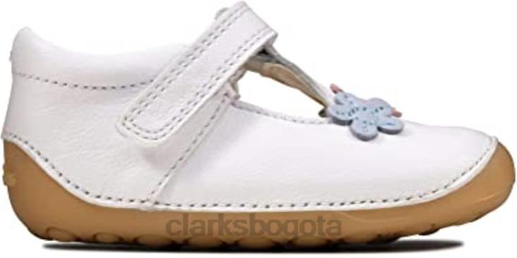 Clarks 0DX8L2922 clarks ti ny sun zapatos de cuero para niños pequeños blanco niños