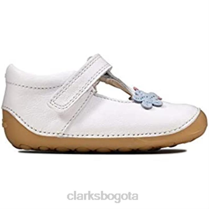 Clarks 0DX8L2922 clarks ti ny sun zapatos de cuero para niños pequeños blanco niños