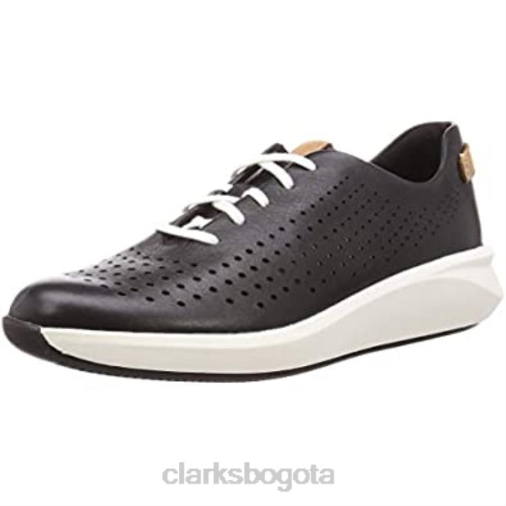 Clarks 0DX8L2924 Zapatilla un rio tie de mujer de piel negra clarks mujer cuero negro