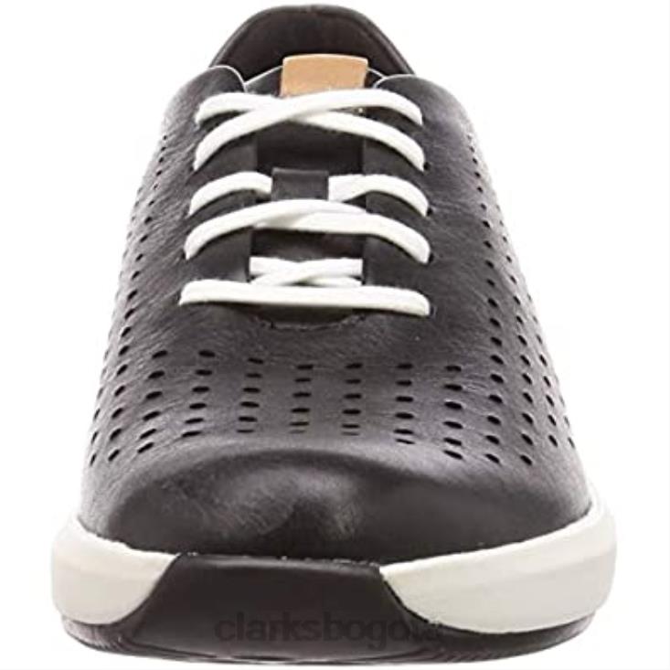 Clarks 0DX8L2924 Zapatilla un rio tie de mujer de piel negra clarks mujer cuero negro