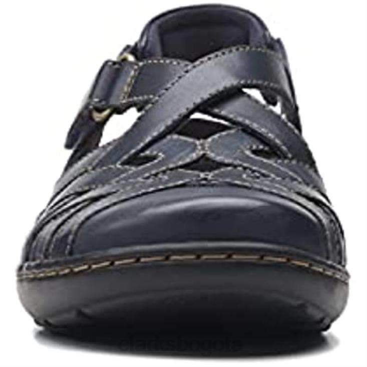 Clarks 0DX8L2925 mocasín cora dream mujer plano clarks cuero marino mujer cuero azul marino