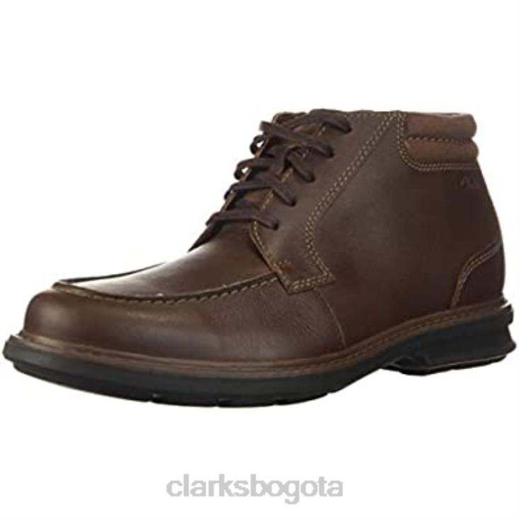 Clarks 0DX8L2938 Botines Clarks Rendell Rise de piel caoba para hombre hombres cuero caoba