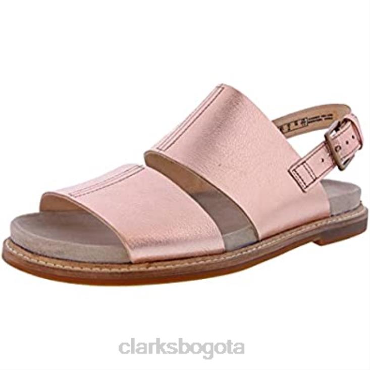 Clarks 0DX8L2943 sandalia corsio para mujer de piel color oro rosa clarks cuero color oro rosa mujer cuero de oro rosa