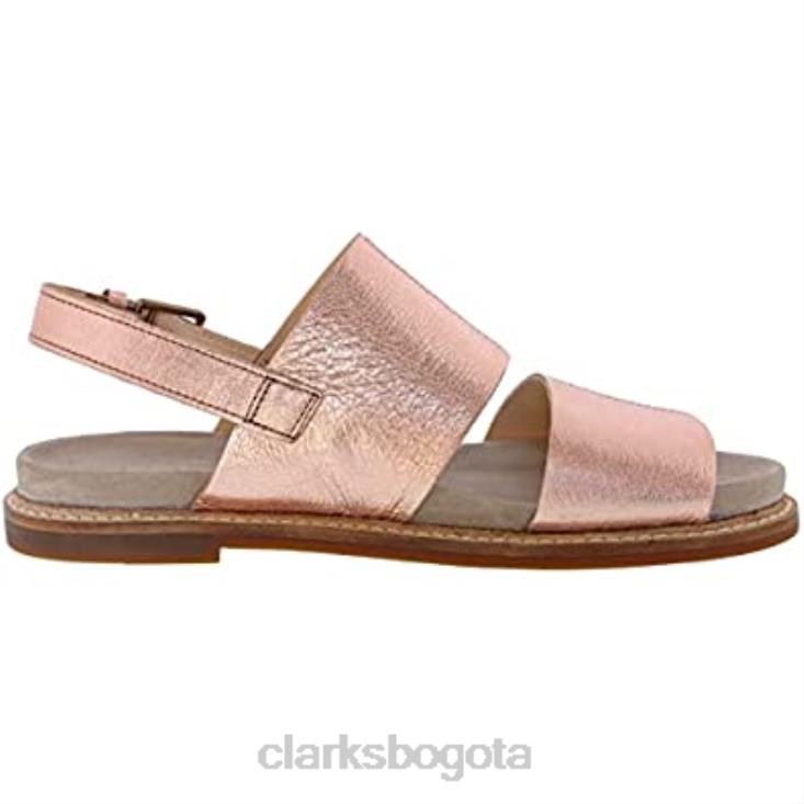 Clarks 0DX8L2943 sandalia corsio para mujer de piel color oro rosa clarks cuero color oro rosa mujer cuero de oro rosa