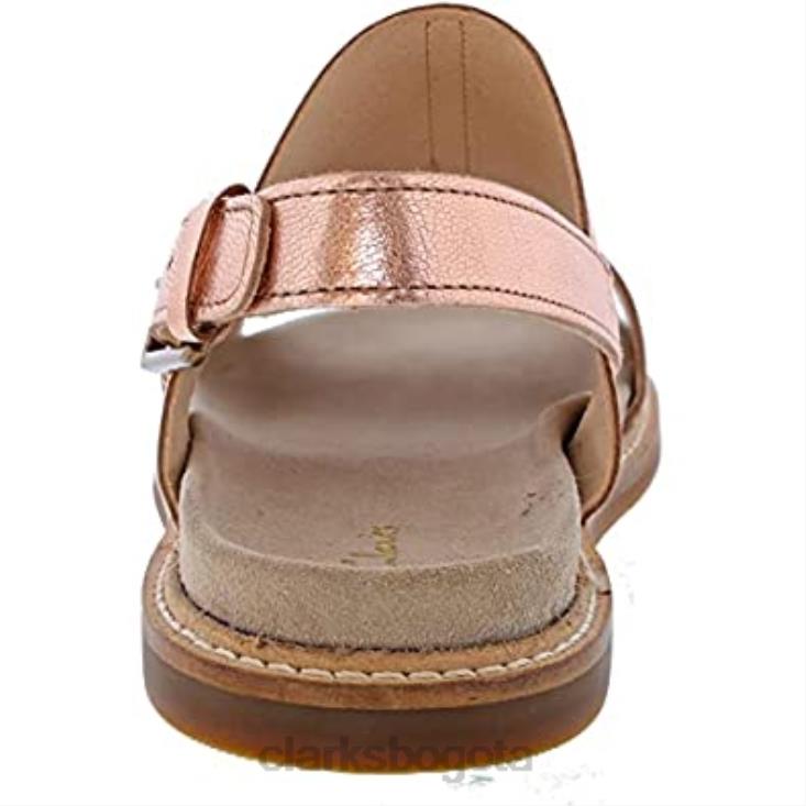 Clarks 0DX8L2943 sandalia corsio para mujer de piel color oro rosa clarks cuero color oro rosa mujer cuero de oro rosa