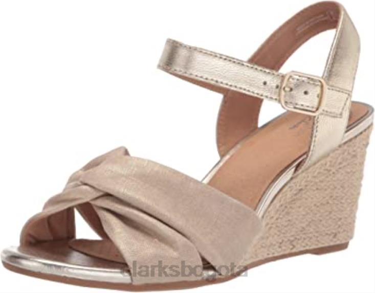 Clarks 0DX8L2948 sandalia cuña mujer margee beth combi piel textil natural clarks mujer combi cuero textil natural