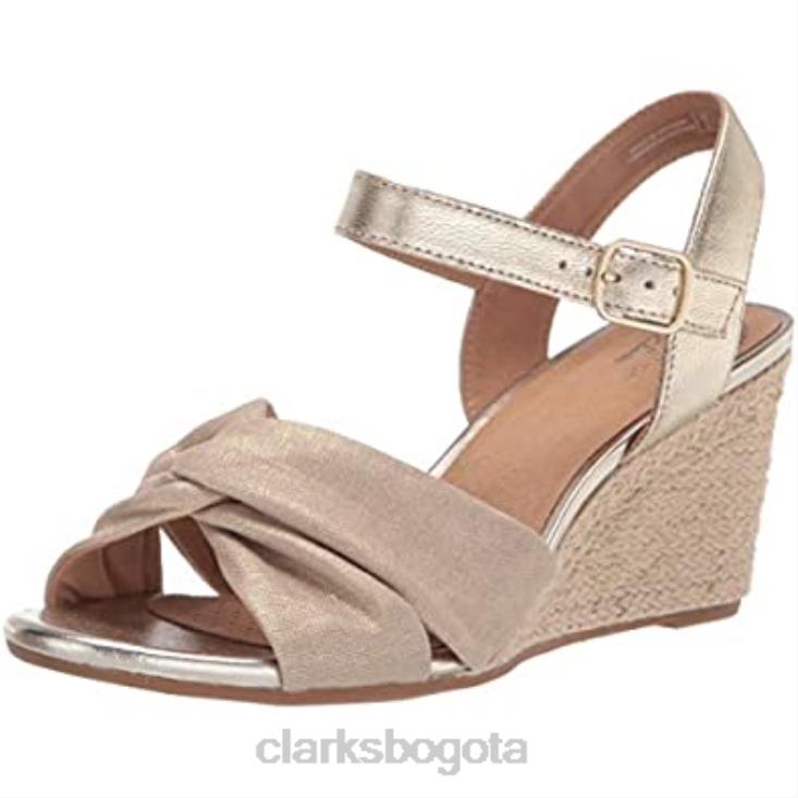 Clarks 0DX8L2948 sandalia cuña mujer margee beth combi piel textil natural clarks mujer combi cuero textil natural