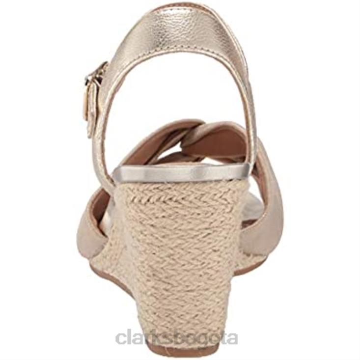Clarks 0DX8L2948 sandalia cuña mujer margee beth combi piel textil natural clarks mujer combi cuero textil natural