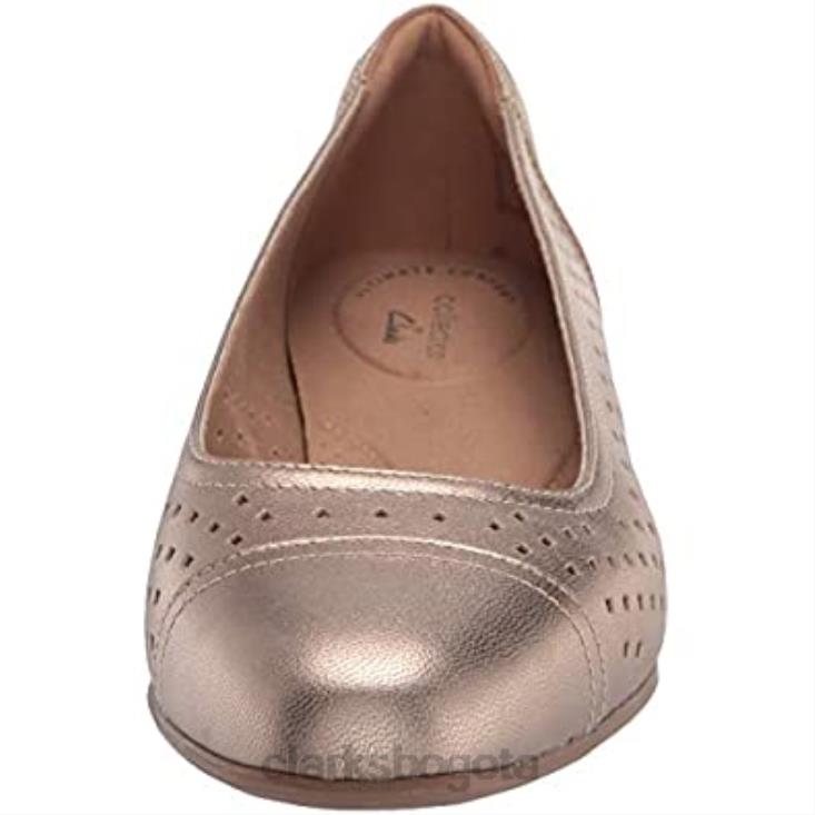 Clarks 0DX8L2951 bailarinas clarks juliet cedar de mujer de piel metalizada mujer cuero metalizado