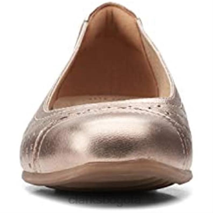 Clarks 0DX8L2952 Bailarinas clarks juliet cedar de piel metalizada para mujer mujer
