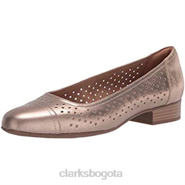 Clarks 0DX8L2954 Bailarinas Clarks Juliet Cedar de mujer de piel metalizada mujer