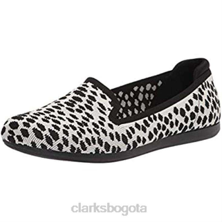 Clarks 0DX8L2956 mocasines clarks carly dream de punto de interés blanco negro para mujer mujer punto de interés negro blanco
