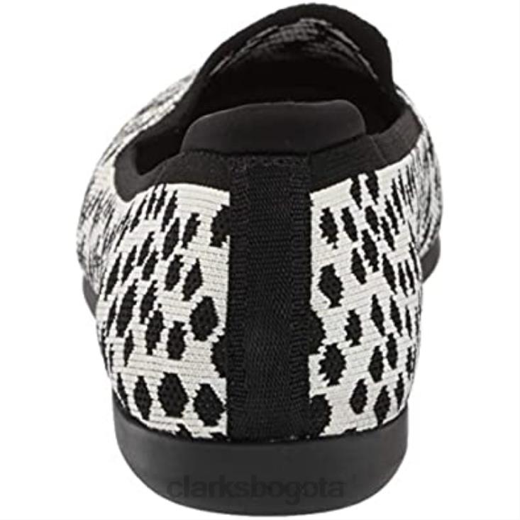 Clarks 0DX8L2956 mocasines clarks carly dream de punto de interés blanco negro para mujer mujer punto de interés negro blanco