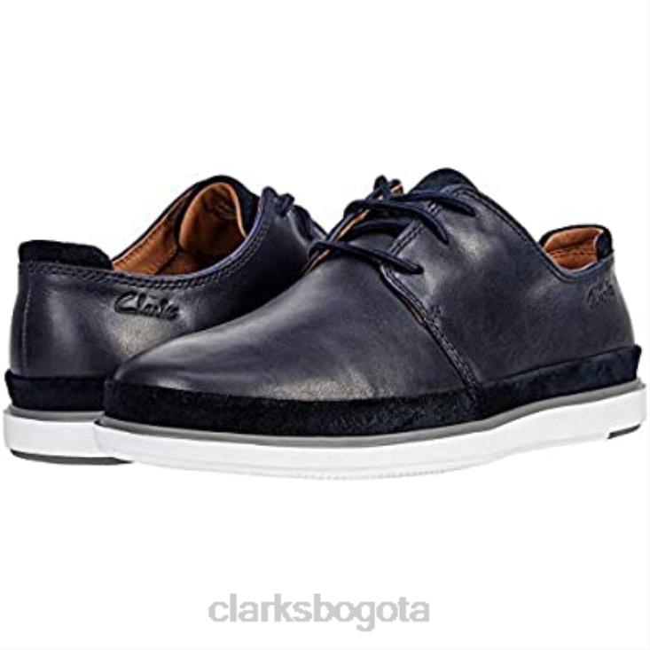 Clarks 0DX8L2958 bratton encaje tostado oscuro cuero/ante combinado azul marino clarks unisexo combinado azul marino