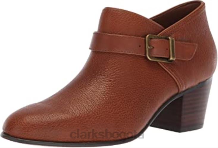 Clarks 0DX8L2964 botas de moda maypearl milla de cuero tostado oscuro para mujer clarks mujer cuero bronceado oscuro