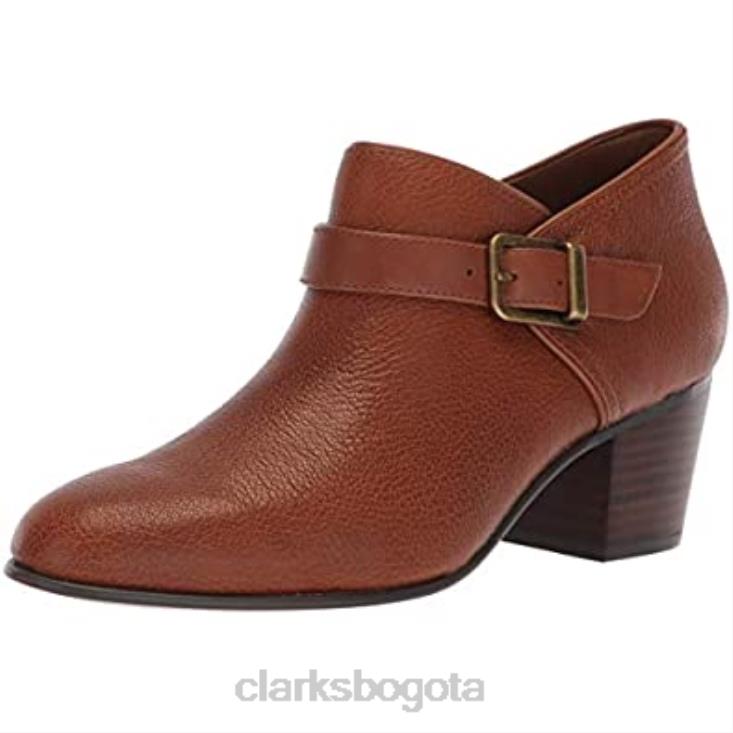 Clarks 0DX8L2964 botas de moda maypearl milla de cuero tostado oscuro para mujer clarks mujer cuero bronceado oscuro