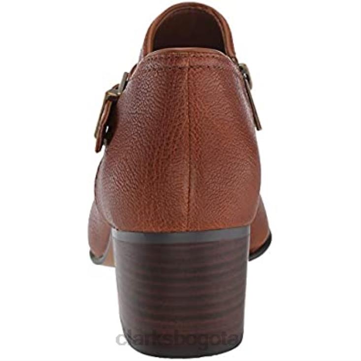 Clarks 0DX8L2964 botas de moda maypearl milla de cuero tostado oscuro para mujer clarks mujer cuero bronceado oscuro