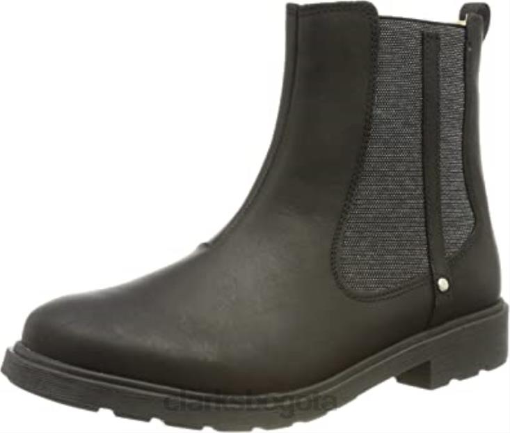 Clarks 0DX8L2969 Botas chelsea clarks astrol ork de piel negra para niña niños cuero negro