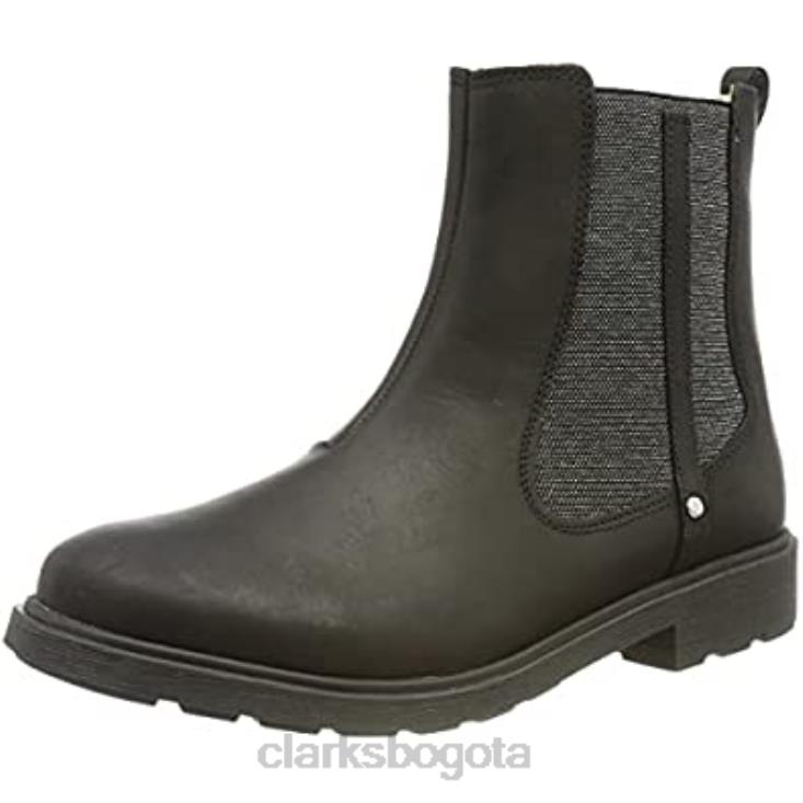 Clarks 0DX8L2969 Botas chelsea clarks astrol ork de piel negra para niña niños cuero negro