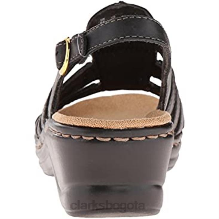 Clarks 0DX8L2970 Sandalias Clarks Lexi Marigold Q para mujer de piel negra mujer cuero negro