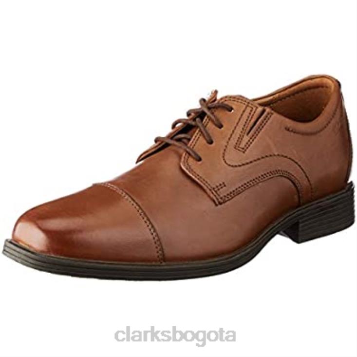 Clarks 0DX8L2974 Zapatilla Whiddon Cap para hombre de piel color canela oscuro clarks hombres