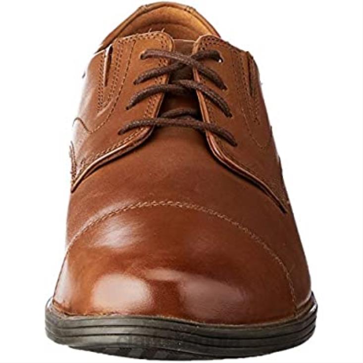 Clarks 0DX8L2974 Zapatilla Whiddon Cap para hombre de piel color canela oscuro clarks hombres