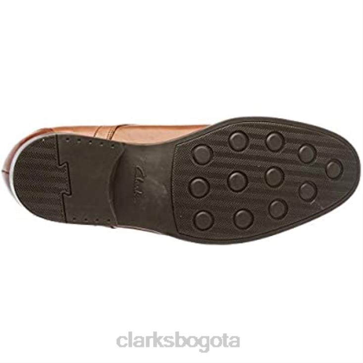Clarks 0DX8L2974 Zapatilla Whiddon Cap para hombre de piel color canela oscuro clarks hombres