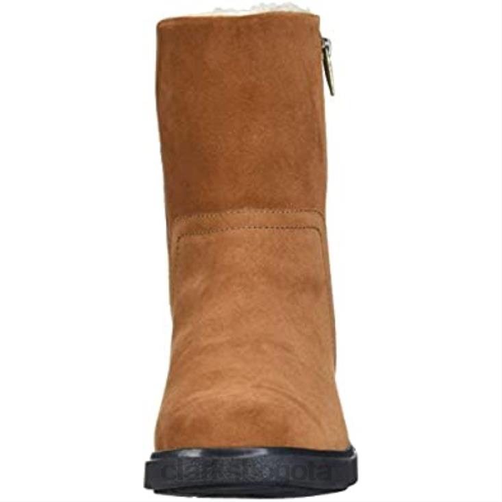 Clarks 0DX8L2977 Botines clarks un elda de ante color canela oscuro para mujer mujer gamuza bronceada oscura