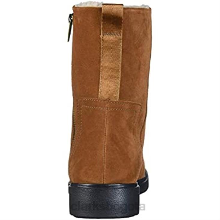 Clarks 0DX8L2977 Botines clarks un elda de ante color canela oscuro para mujer mujer gamuza bronceada oscura