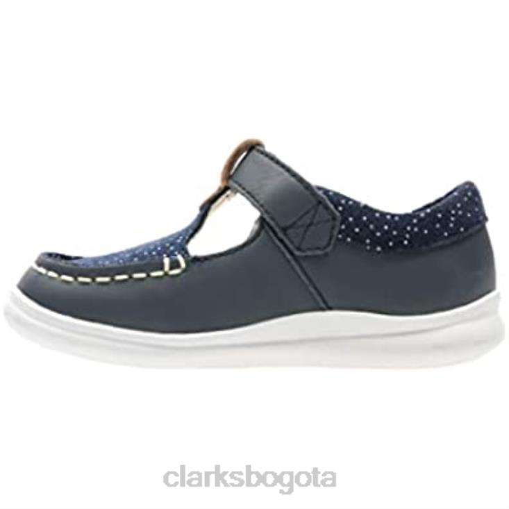 Clarks 0DX8L298 Zapatillas bajas de niña clarks cloud rosa t piel azul marino niños cuero azul marino