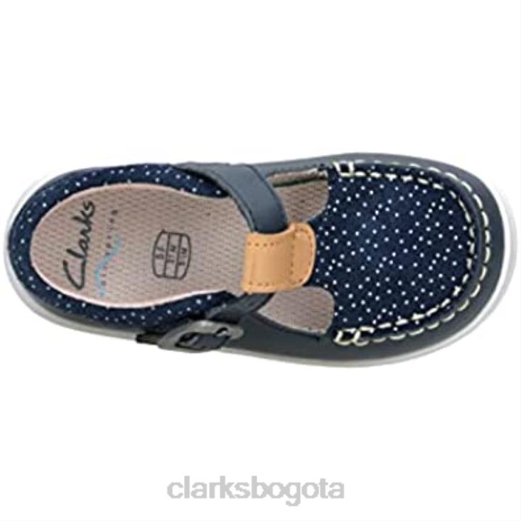 Clarks 0DX8L298 Zapatillas bajas de niña clarks cloud rosa t piel azul marino niños cuero azul marino