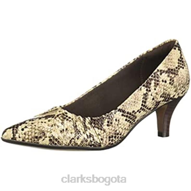 Clarks 0DX8L2986 Zapatos de tacón Clarks mujer Linvale Crown taupe serpiente sintético mujer serpiente taupe sintética