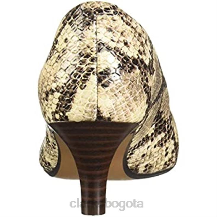 Clarks 0DX8L2986 Zapatos de tacón Clarks mujer Linvale Crown taupe serpiente sintético mujer serpiente taupe sintética