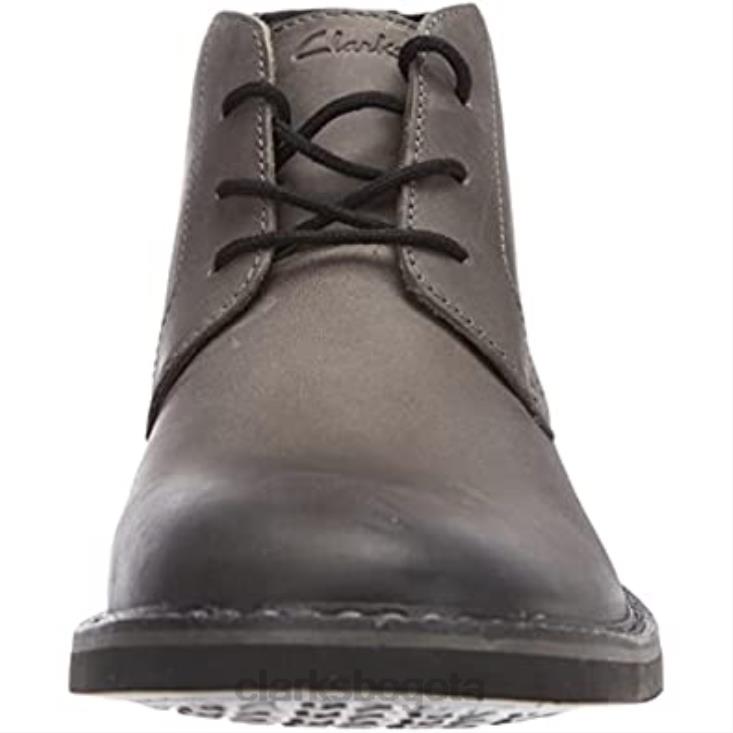 Clarks 0DX8L2993 Botas chukka medias atticuslt de cuero gris oscuro para hombre de Clarks hombres cuero gris oscuro