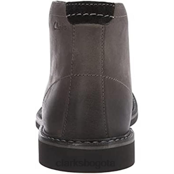 Clarks 0DX8L2993 Botas chukka medias atticuslt de cuero gris oscuro para hombre de Clarks hombres cuero gris oscuro