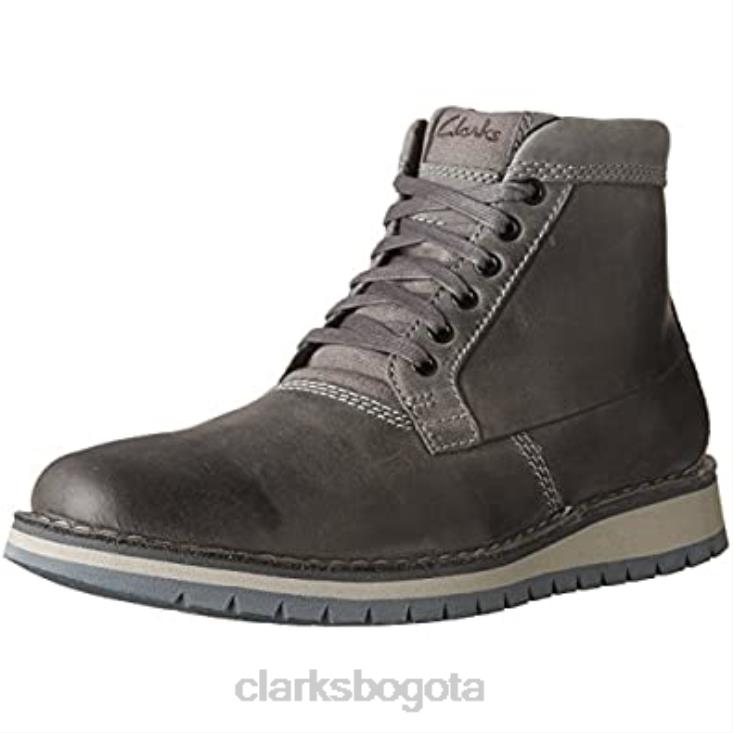 Clarks 0DX8L2995 Bota baja clarks varby top de cuero gris oscuro para hombre hombres cuero gris oscuro