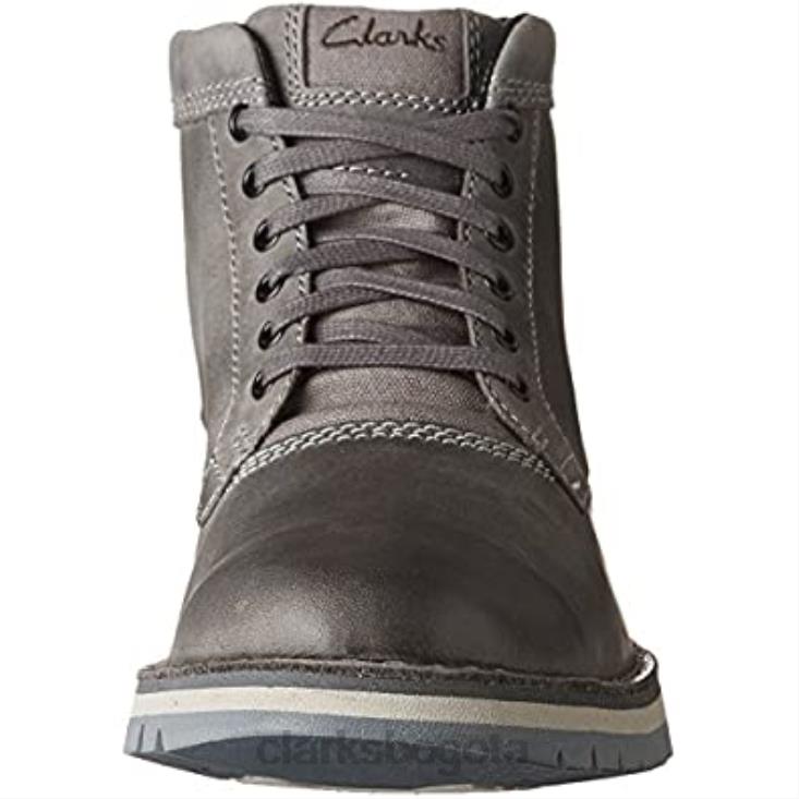 Clarks 0DX8L2995 Bota baja clarks varby top de cuero gris oscuro para hombre hombres cuero gris oscuro