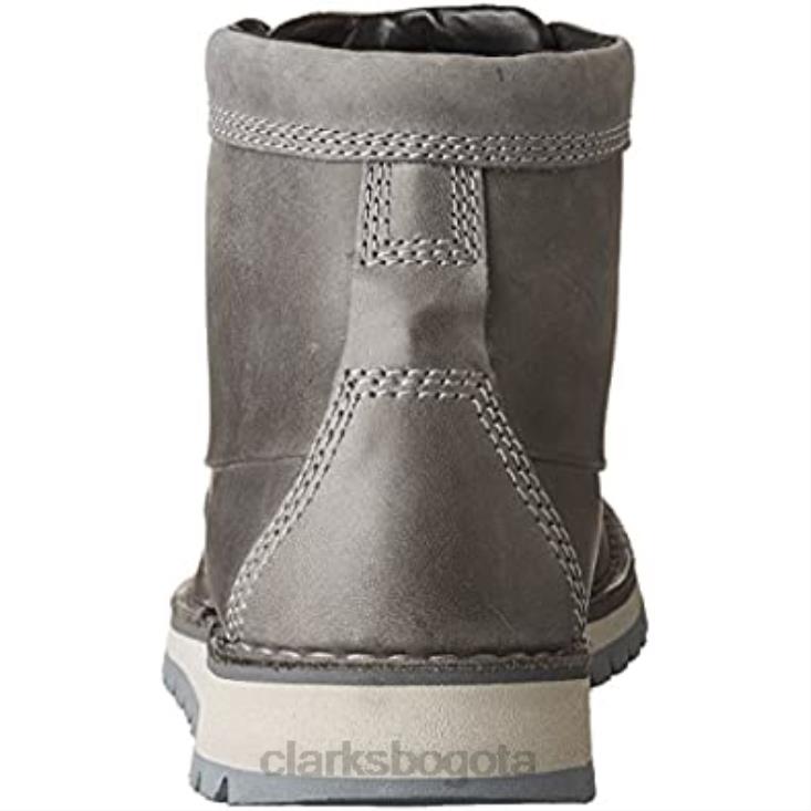 Clarks 0DX8L2995 Bota baja clarks varby top de cuero gris oscuro para hombre hombres cuero gris oscuro