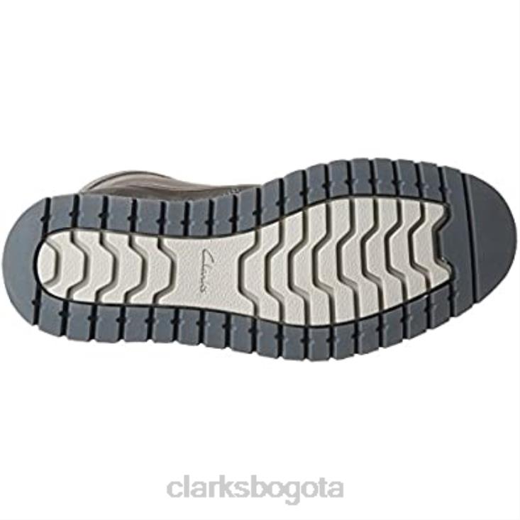 Clarks 0DX8L2995 Bota baja clarks varby top de cuero gris oscuro para hombre hombres cuero gris oscuro