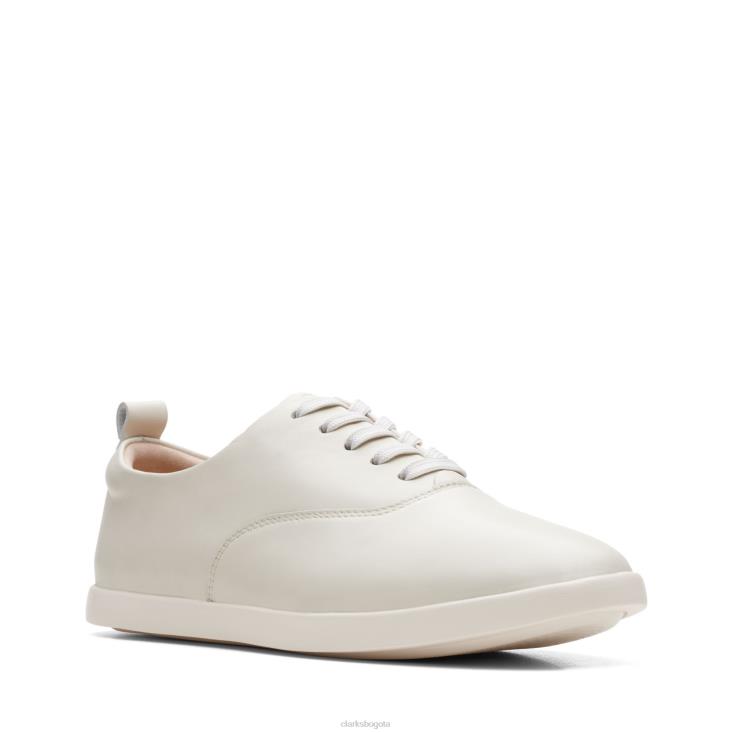 Clarks 0DX8L2998 clarks ace lite tie cuero blanco mujer cuero blanco