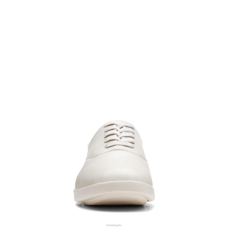 Clarks 0DX8L2998 clarks ace lite tie cuero blanco mujer cuero blanco
