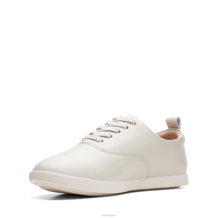 Clarks 0DX8L2998 clarks ace lite tie cuero blanco mujer cuero blanco
