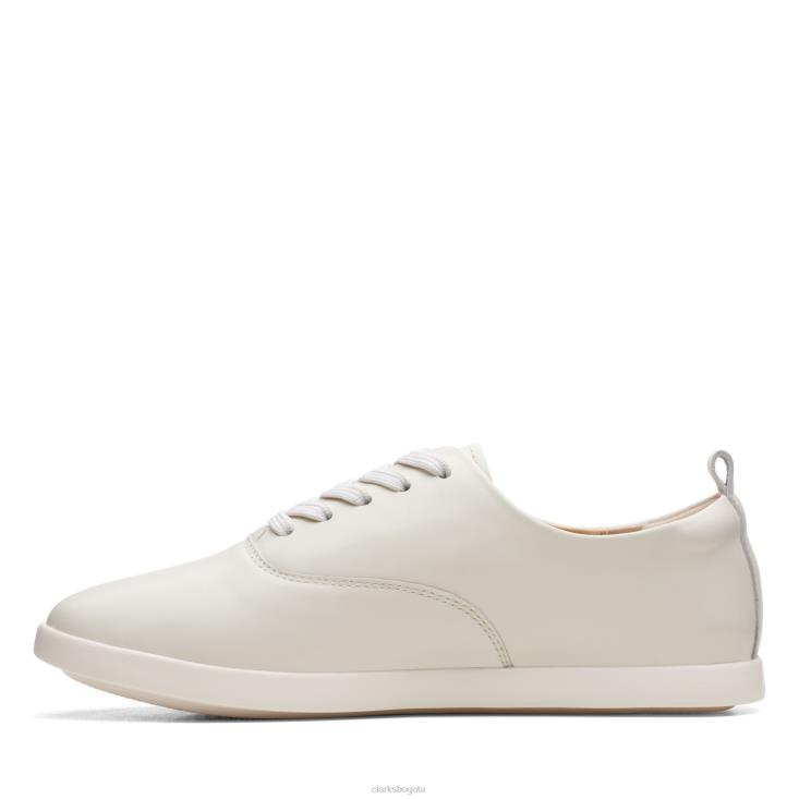 Clarks 0DX8L2998 clarks ace lite tie cuero blanco mujer cuero blanco