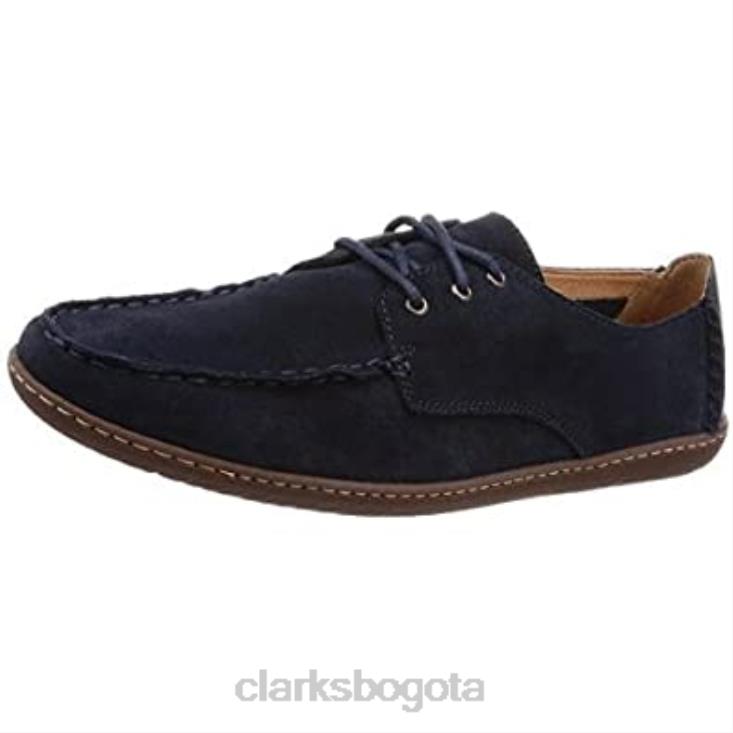 Clarks 0DX8L30 zapatos de ante con encaje saltash clarks de ante azul marino gris oscuro unisexo gamuza azul marino