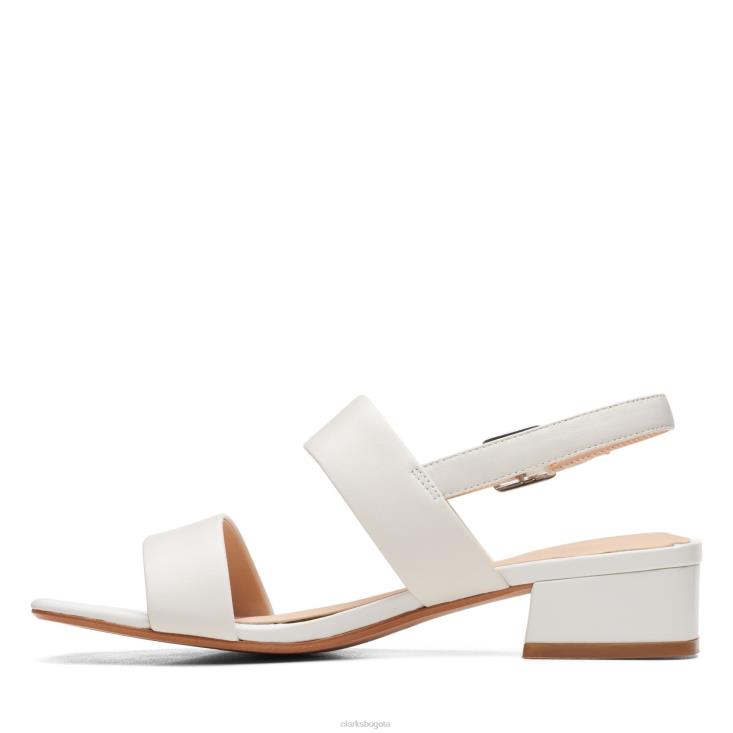Clarks 0DX8L3004 clarks correa seren25 de cuero blanco mujer cuero blanco