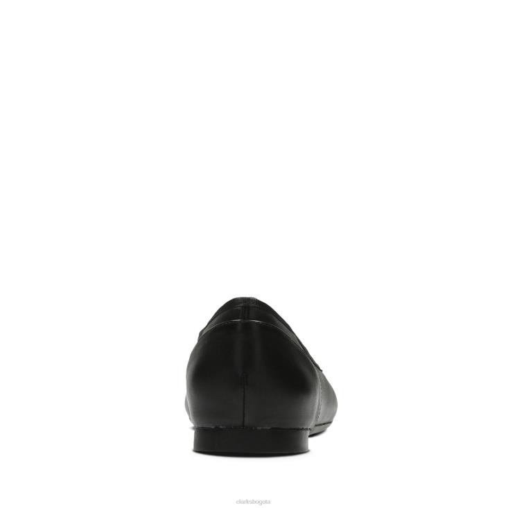 Clarks 0DX8L3019 clarks couture de cuero negro flor mujer cuero negro