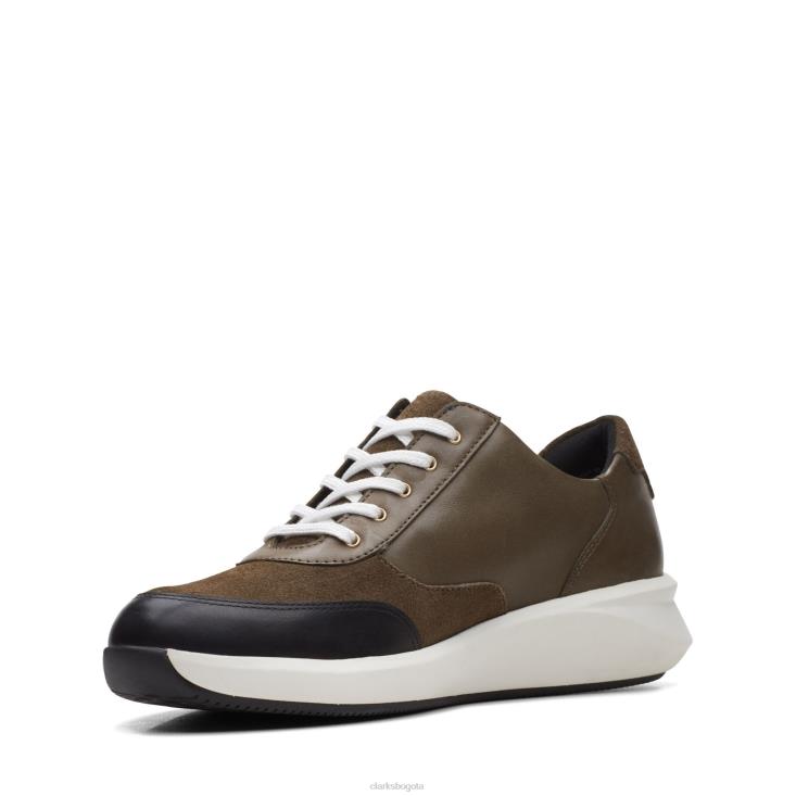 Clarks 0DX8L3047 clarks un rio zip lea oliva oscuro mujer hoja de oliva oscuro