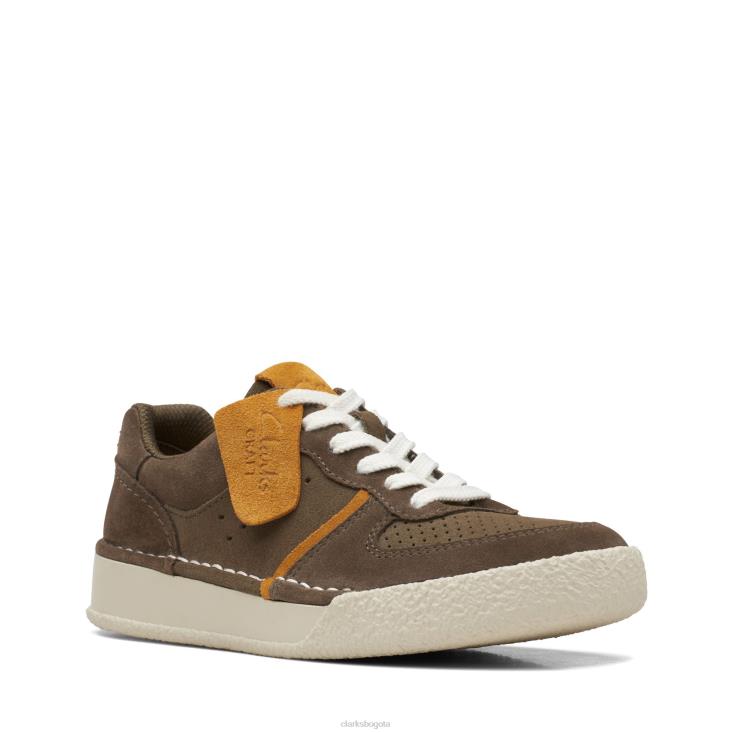 Clarks 0DX8L3050 Clarks Craft Cup Court Oliva Combi mujer combinación de oliva