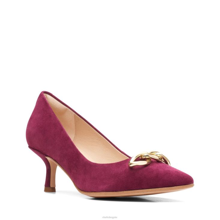 Clarks 0DX8L3072 merlot ante clarks violeta 55 ribete mujer ante merlot