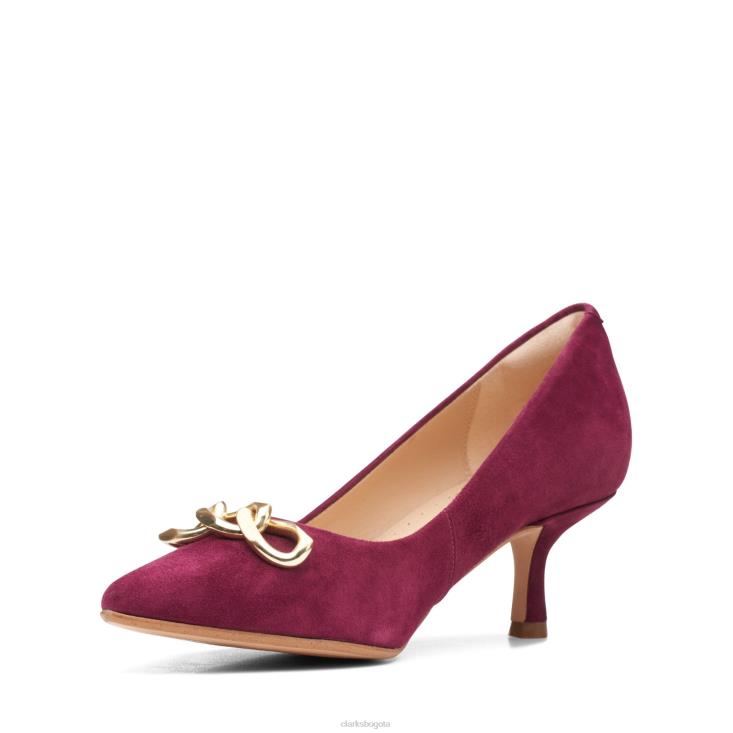 Clarks 0DX8L3072 merlot ante clarks violeta 55 ribete mujer ante merlot